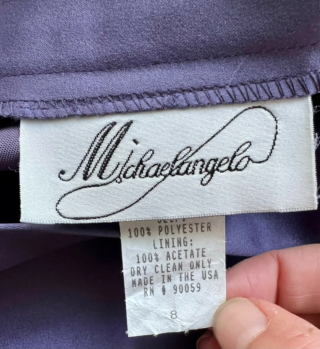 Vintage 90s Purple High Waist A Line Long Formal Prom Skirt S