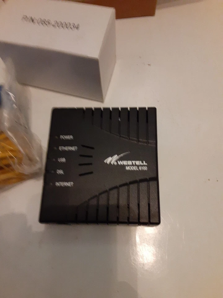 WESTELL 6100 E99-610015-00 DSL Internet Router AC Power Ethernet USB Cables - Image 3 of 4