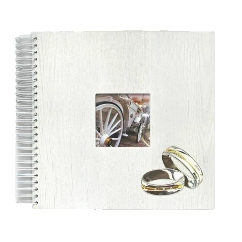 Álbumes de fotos blanco de madera y cajas