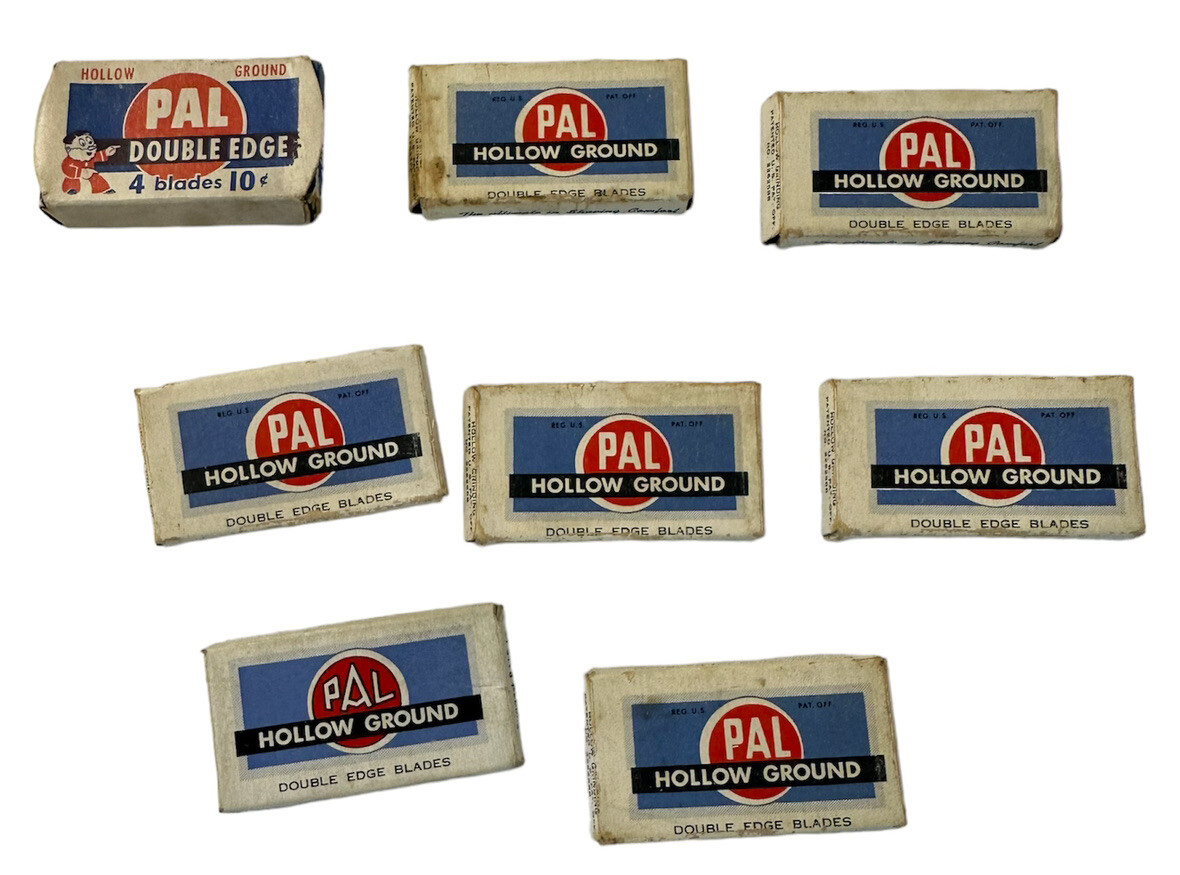 Razor blades PAL Hollow GroundDouble Edge Lot of 8  Made in USA lot of 8 Vintage-image