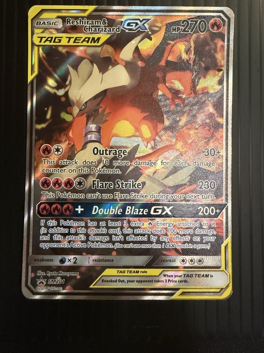 Pokémon TCG Tag Team Card Reshiram & Charizard GX Black Star Promo
