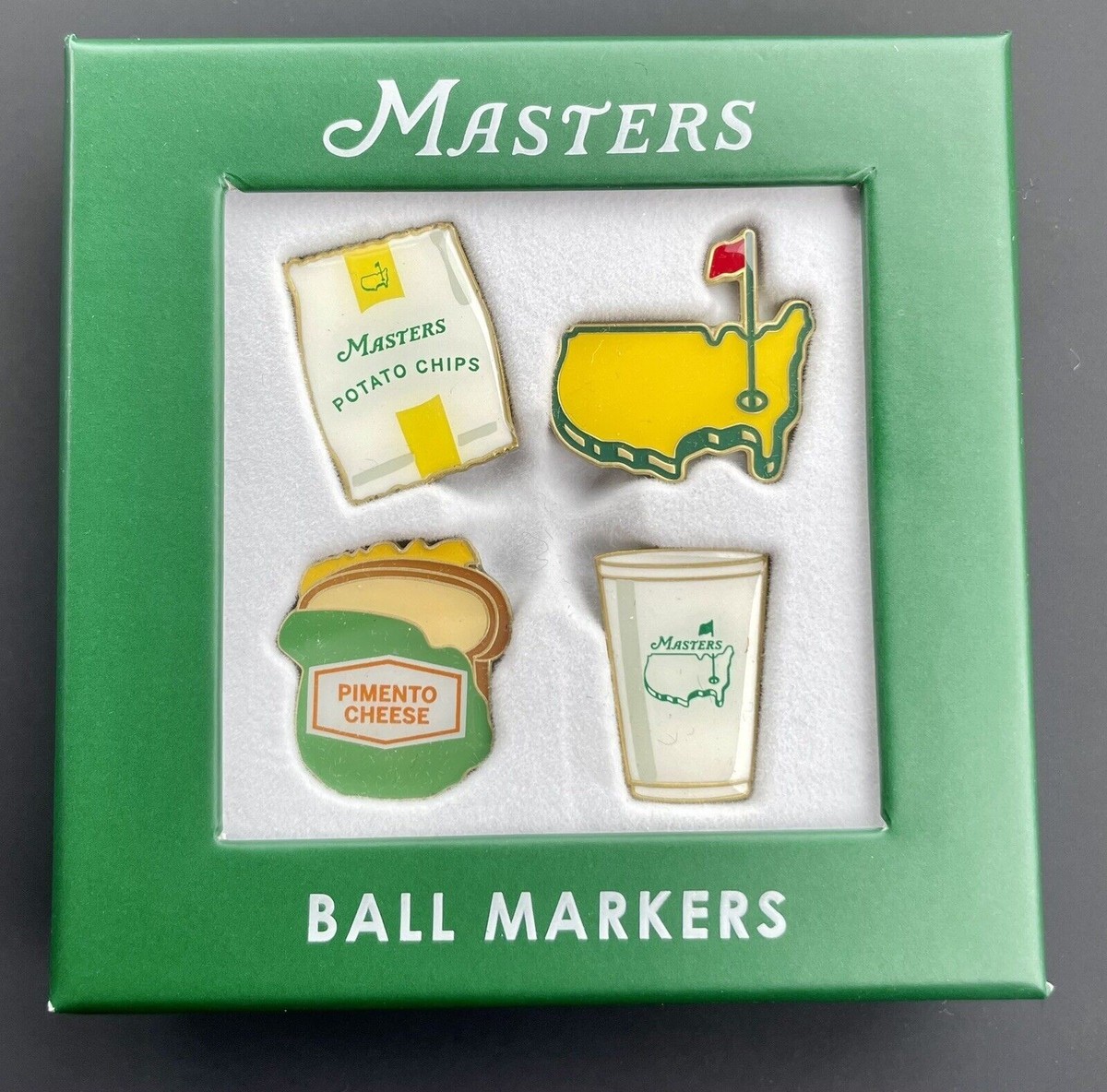 2026 Masters Tournament Concessions 4-Pack Metal Golf Ball Markers