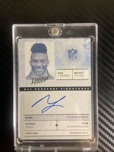 2023 Prestige Bijan Robinson NFL Passport Signatures On Card Auto #NPS-BR 