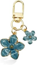 Flower Keychain Flower Bag Charms for Handbags Cute Cherry Blossom Purse Cyan