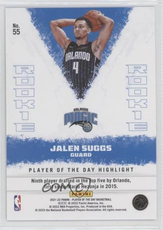 2021-22 Panini Player of the Day Cracked Ice 9/25 Jalen Suggs #55 Rookie RC - Image 2 of 3