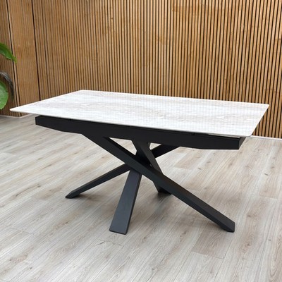 Möbeldorf 'Germain' fester Esstisch Marmorplatte massiv modern 150 cm