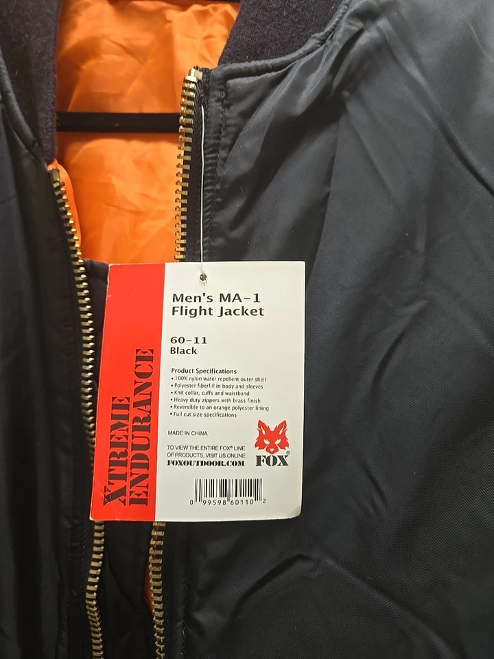 Fox RACING NWT Men's MA-1 FLIGHT JACKET Size Medium - Image 2 of 4