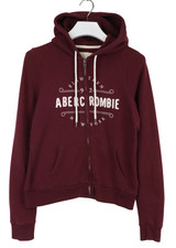ABERCROMBIE FITCH Sweatshirt Women's LARGE Burgundy Logo Pocket Hooded