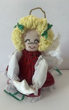 Vtg Angel Tree Topper Star Nostalgic Country Christmas Handmade