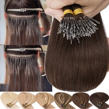 Nano Ring 100 Remy Human Hair Extensions Nano Loop Beads Thick 100g/150g/200g