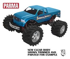  10148 1/10 PARMA FORD F350 EXT CAB - CLEAR RC MONSTER TRUCK BODY SUDDEN IMPACT