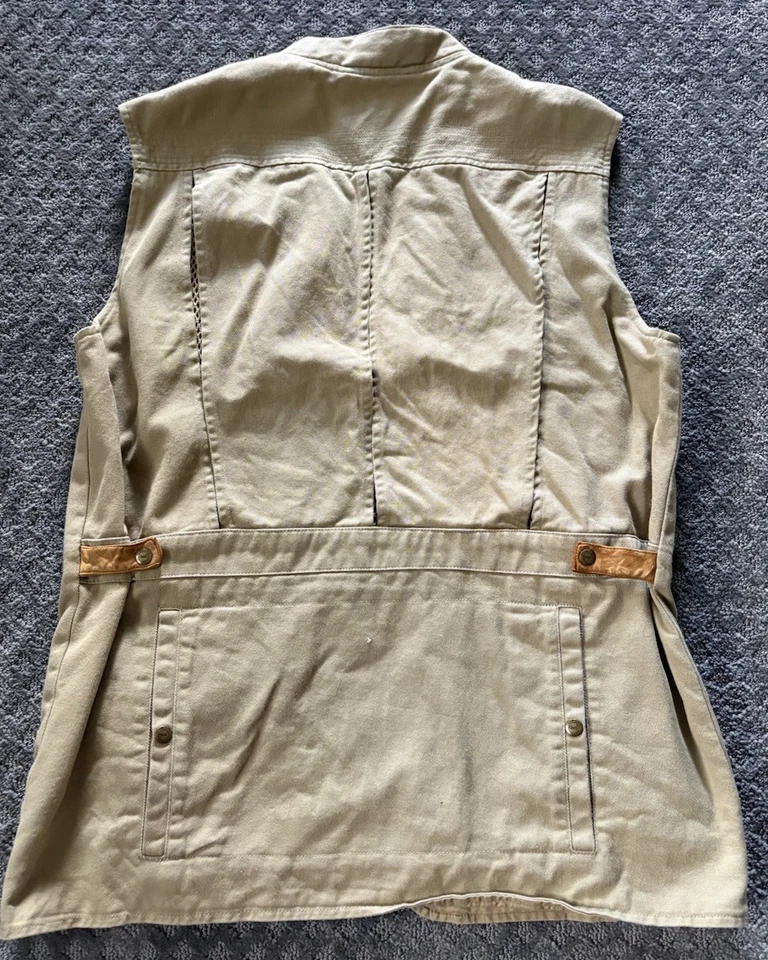 Orvis Khaki Fly Fishing Vest Men L Multipocket Utility Mesh Lined Vented Vintage - Image 3 of 4