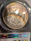 1887 PCGS MS65 Crescent Rainbow toned Morgan Silver Dollar FREE SHIPPING!