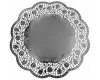 4X Deko-Tortenspitzen Rund Silber Ø 36 Cm