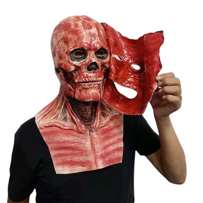 Scary Bloody Skull Joker Maske Latex Horror Clown Doppelschicht Kostüm