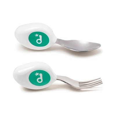 doddl Toddler Utensils, Ergonomic Fork and Spoon Set for Self Feeding, Stainl...