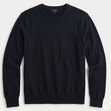 J.Crew Crewneck Sweater Mens Medium Black Cotton Knit Long Sleeve Classic Preppy