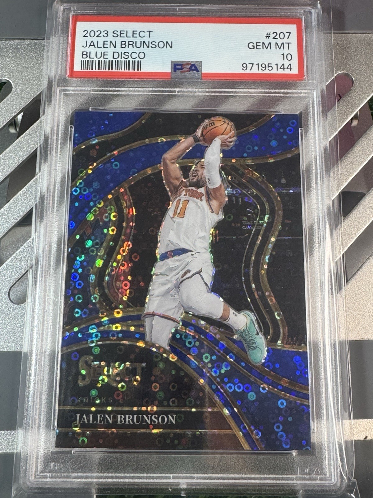 23-24 Select - Courtside Jalen Brunson #207 Blue Disco Prizm /25 PSA 10 🔥