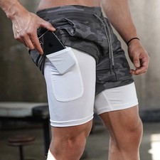 Mens Shorts Elasticated Waist Jogging Shorts Gym Workout Shorts Fitness Running