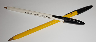 2 Rare 1970s Bic Pens Mint NOS w/New Ink - They Write! Bell Systems & CBS Studio