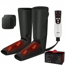 Sejoy Air Compression Leg Massager with Heat, Foot & Calf Massage, 3 Modes
