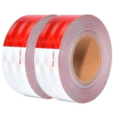 SWRT DOT-C2 Reflective Tape 2 Inch x 200 Feet Red White Reflective Tape Outdoor 