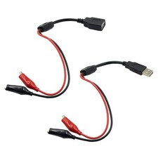 Sscon 2pcs Alligator Clips to USB Female and Male Connector Cable Test Lead...