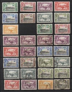 Sierra Leone Group of 31 K.G.VIth as shown Fine Used and Mint Good Perfs