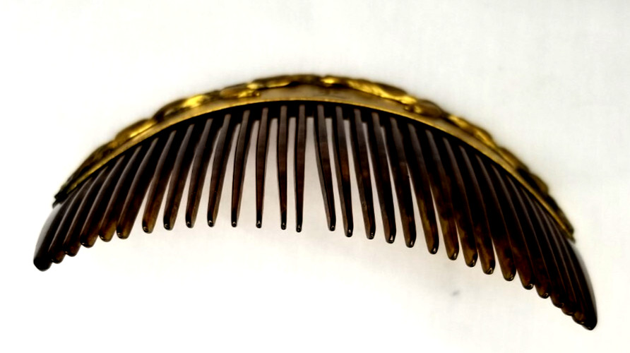 Monogram E Tortoise Shell Bakelite Decorative Hai… - image 3