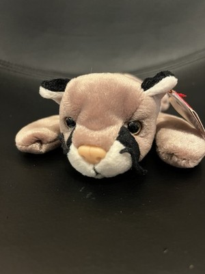 Sehr guter Zustand Ty Beanie Baby Plüsch Canyon der Puma Wildkatze im Ruhestand ausgezeichnet mit Etikett