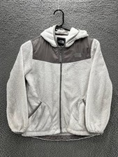 The North Face Oso Girl's Zip Up Fleece Hooded Sweatshirt Sze Med 10-12 Blue Zip