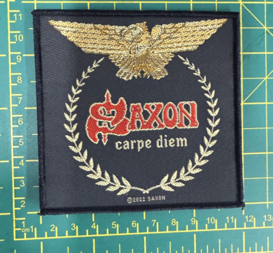 Saxon Carpe Diem Woven Sew On Patch Officially Licensed Embroidered Patch