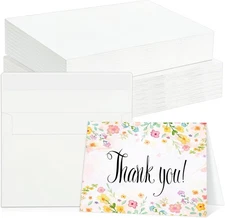 60 Sets Watercolor Cards with Envelopes, 140 lb/300 GSM 4x6 Inch, White 