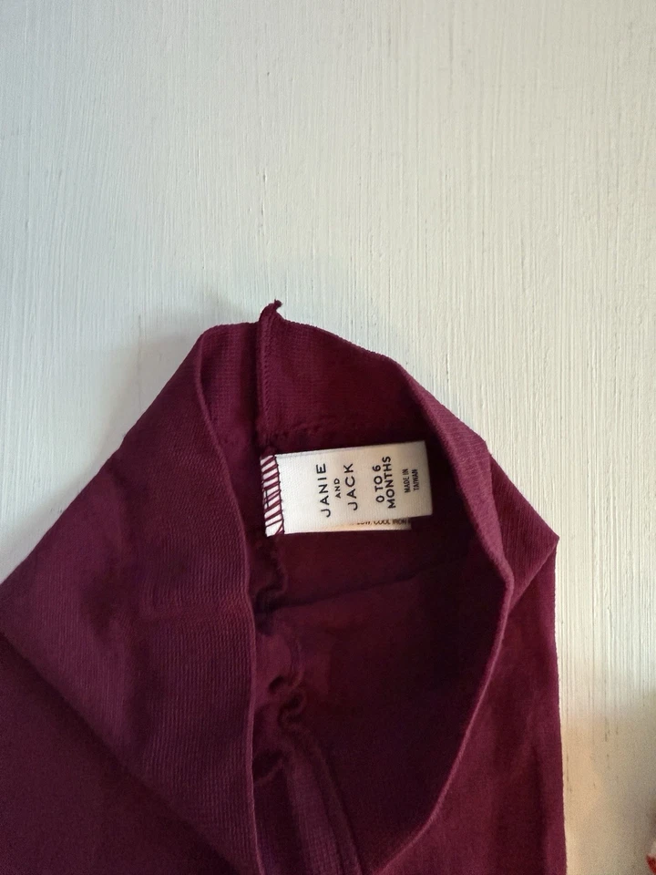 Paquete de medias y calcetines rosas Janie and Jack punto borgoña bebé 0-6 meses Foto 4 de 4