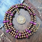 19" NAVAJO Pearl Desert Lepidolite Southwest Native Beads Western BoHo Necklace — photo 2