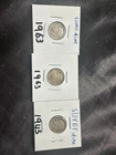 Lot of 3 Silver Dimes 1963, 1963, 1943
