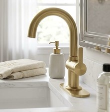 KOHLER Premise Single Control Bathroom Faucet Vibrant Brushed Moderne Brass