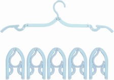 Portable Folding Clothes Hangers Travel Drying Rack 6 Pack Blue