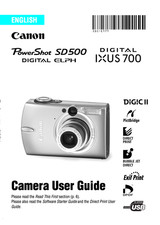 Canon POWERSHOT SD500 IXUS 700 DIGITAL Camera User Owner Instruction Manual