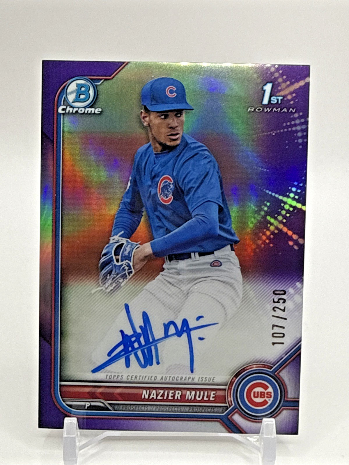 2022 Bowman  Auto Purple Refractors Nazier Mule /250 CDA-NME
