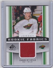 2013/14 UD Game Used Hockey Authentic Rookie Fabrics Charlie Coyle RF-CC Wild