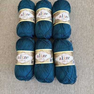 6 Skeins - Alize Diva - Silky Effect - Color 646