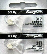 317 Watch Battery SR516SW SR516W Energizer x 2