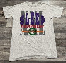 Vintage Sleep Equipment Dept Shirt Adult One Size Gray Short Sleeve Made In USA