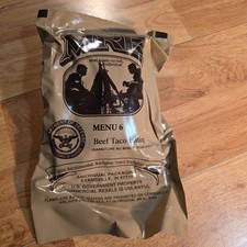 Military MRE Individual Menu 6 Beef Taco Filling Single Meal 2025