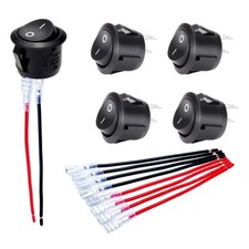5PCS 12V Mini Round Rocker Switch SPST ON Off 2 Pin Car RV Automotive