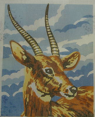 Wasserbock Antilope Wandteppich Nadelspitze Leinwand