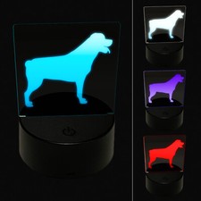 Rottweiler Dog Solid 3D Illusion LED Night Light Sign Lamp