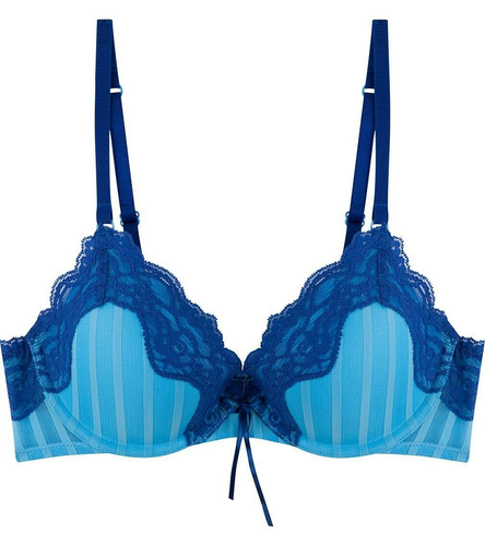 Soutien-gorge Balconnet Heidi Klum 34D - Deux Couleurs Bleu/peche Neon - Armatures, Imprimé Floral