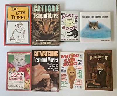 Lot of 8 Cat Books - Do Cats Think/Catlore/Christmas/Cutest Thing Soft/Hardcover
